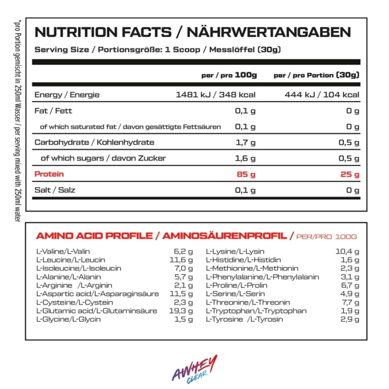 VAST AWHEY CLEAR Whey protein Isolate 450 g hidroizoliatas, 2 nuotrauka