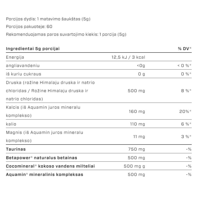 VAST HYDRO 300 g 60 porc. elektrolitai, 2 nuotrauka