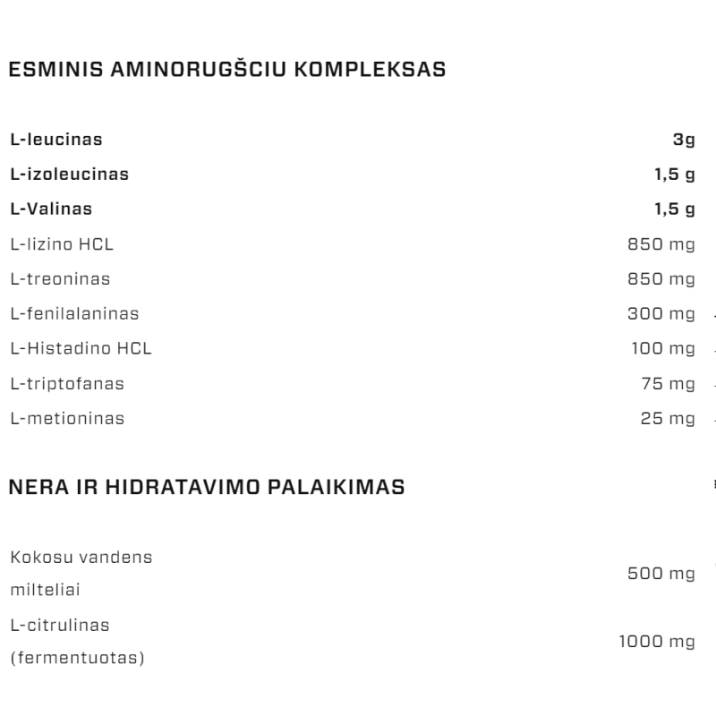 VAST Total Amino EAA+ 30 porc., 2 nuotrauka